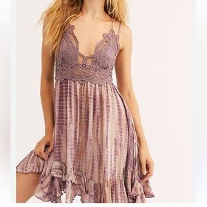 Free People Adella slip dress in Plum Combo size XS